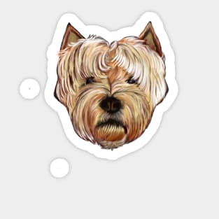 Dog, shnauzer, miniature schnauzer face drawing, puppy love Sticker